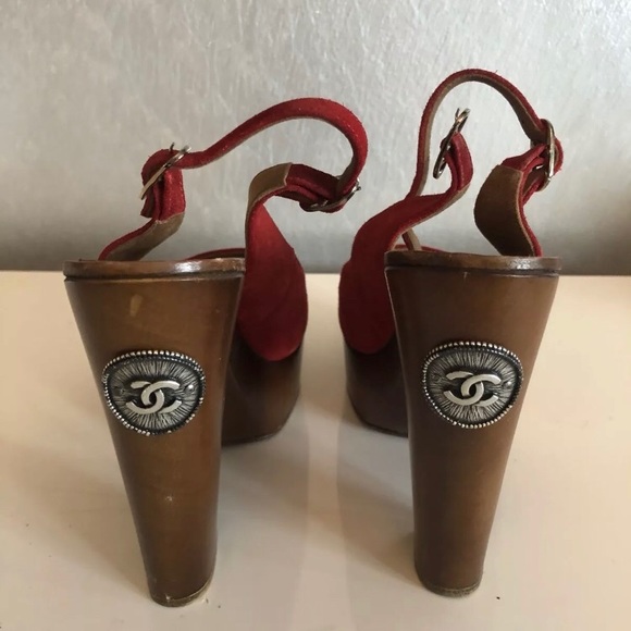 CHANEL wedges satin Peep-toe 39 - Picture 2 of 4